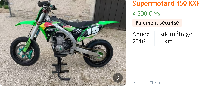 moto A2 4 000 €/ Supermotard 450 KXF