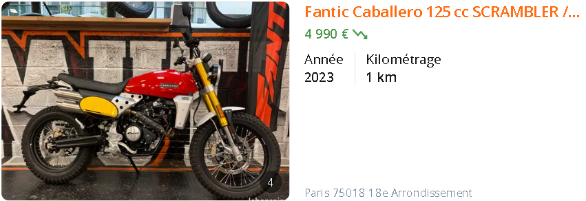 Fantic Caballero 125 /moto A2 4 000 €