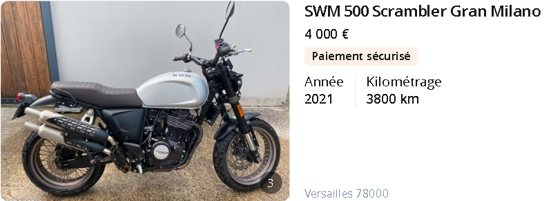 SWM 500 Gran Milano /moto A2 4 000 €