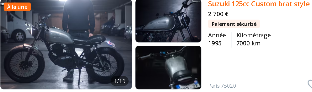 Moto A2 2 000 € / Suzuki 125 cc Brat style
