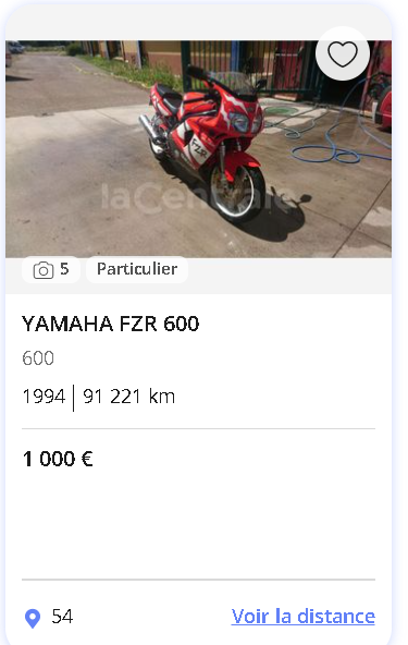 Yamaha FZR 600 : moto A2 moins de 1000 € sportive