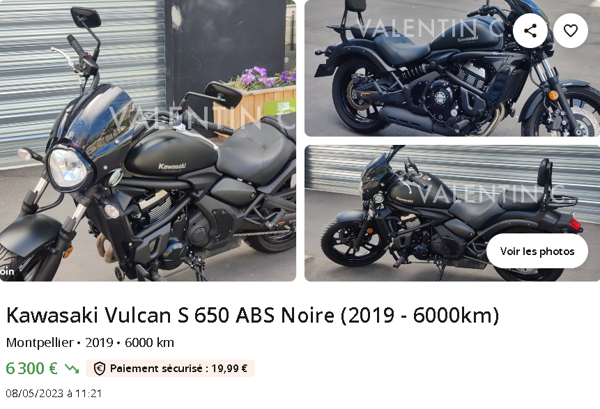Moto A2 6 000 €/Vulcan S 650 ABS