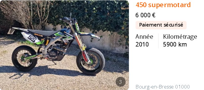 Moto A2 6 000 €/ 450 Supermotard
