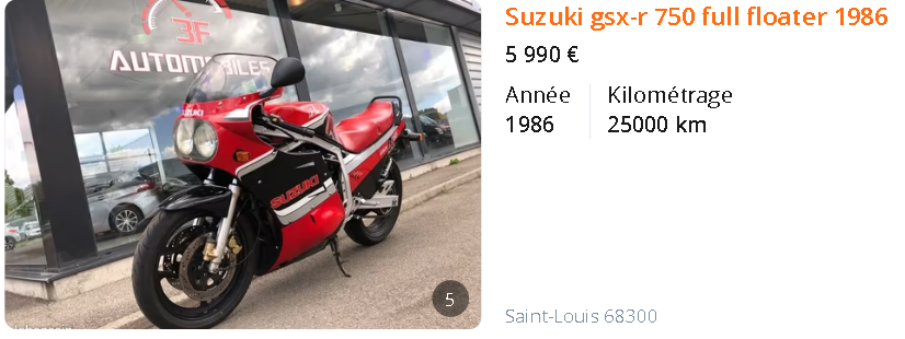  Moto A2 5 000 € / Suzuki GSX-R 750 Full Floater