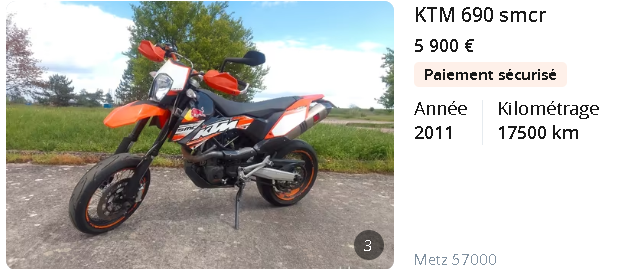 KTM 690 SMC LeBonCoin prix d'occasion